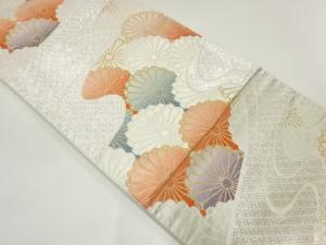 菊模様織出し袋帯